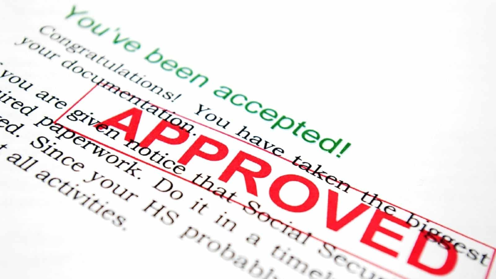Approved Disability Claim Stock Photo